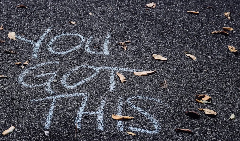 you got this chalk message on asphalt
