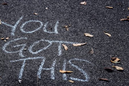 you got this chalk message on asphalt